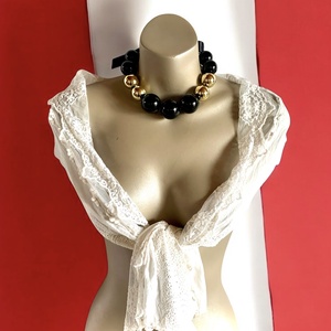 Állítható olasz 95 cm-es vintage nyaklánc 1980-as évekből, hibátlan minőségi ékszer, retro nyakék black Necklace - ékszer - ékszerszett - Meska.hu