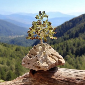 Fa ásványból, Bonsai kristály Ékszerfa szerencsefa, életfa, pénzfa, kristályfa zöld kvarc kövekből drágakő fa, Otthon & Életmód, Dekoráció, Asztal és polc dekoráció, Gyöngyfa, ásványfa, Ékszerkészítés, Gyöngyfűzés, gyöngyhímzés, MESKA