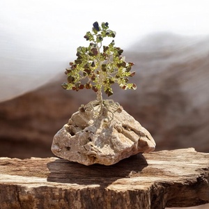 Fa ásványból, Bonsai kristály Ékszerfa szerencsefa, életfa, pénzfa, kristályfa zöld kvarc kövekből drágakő fa - otthon & életmód - dekoráció - asztal és polc dekoráció - gyöngyfa, ásványfa - Meska.hu