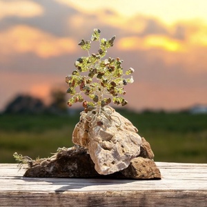 Fa ásványból, Bonsai kristály Ékszerfa szerencsefa, életfa, pénzfa, kristályfa zöld kvarc kövekből drágakő fa - otthon & életmód - dekoráció - asztal és polc dekoráció - gyöngyfa, ásványfa - Meska.hu