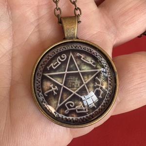 Boszorkány ékszer pentagramma nyaklánc, wicca ékszer, 5 elem nyakék, mágia ezotéria újjászületés ékszer boszi nyaklánc - ékszer - nyaklánc - medálos nyaklánc - Meska.hu