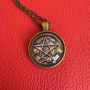 Boszorkány ékszer pentagramma nyaklánc, wicca ékszer, 5 elem nyakék, mágia ezotéria újjászületés ékszer boszi nyaklánc - ékszer - nyaklánc - medálos nyaklánc - Meska.hu