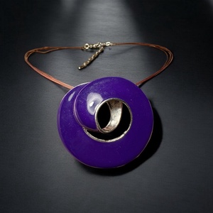 Lila olasz 52 cm-es vintage nyaklánc 1980-as évekből, ibolya szerű hibátlan minőségi ékszer, retro nyakék lila Necklace - ékszer - nyaklánc - medálos nyaklánc - Meska.hu