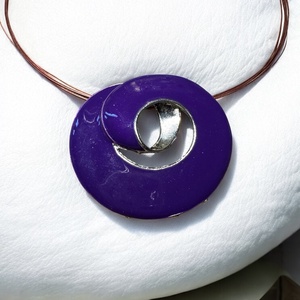 Lila olasz 52 cm-es vintage nyaklánc 1980-as évekből, ibolya szerű hibátlan minőségi ékszer, retro nyakék lila Necklace - ékszer - nyaklánc - medálos nyaklánc - Meska.hu