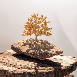 Pénzfa citrin ásványból, Bonsai kristály Ékszerfa szerencsefa, életfa kristályfa kvarc kövekből drágakő fa citrin kálcit - otthon & életmód - dekoráció - asztal és polc dekoráció - gyöngyfa, ásványfa - Meska.hu