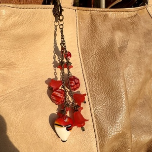 Muránói gyöngyös táskadísz vagy kulcstartó, táska dísz, gyöngy dísz, lámpagyöngy dísz kulcstartóra - táska & tok - kulcstartó & táskadísz - táskadísz - Meska.hu