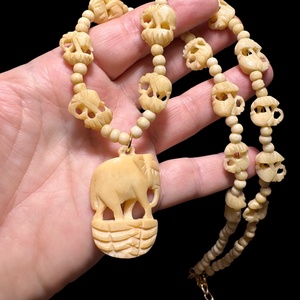 Régi csont nyaklánc, elefánt csont ékszer, retro vintage ékszer, midcentury ékszer, nyaklánc, nyakék 70-es évekből - ékszer - ékszerszett - Meska.hu