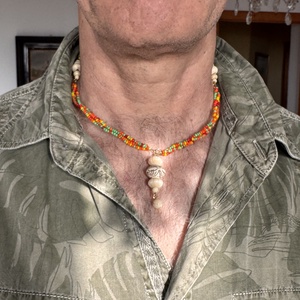 Bohém csont nyaklánc, elefánt csont ékszer, retro vintage ékszer, midcentury ékszer, nyaklánc, nyakék 70-es évekből, Ékszer, Ékszerszett, Ékszerkészítés, MESKA