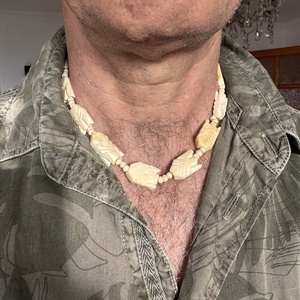 Bohém csont nyaklánc, elefánt csont ékszer, retro vintage ékszer, midcentury ékszer, nyaklánc, nyakék 70-es évekből, Ékszer, Ékszerszett, Ékszerkészítés, MESKA
