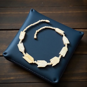 Bohém csont nyaklánc, elefánt csont ékszer, retro vintage ékszer, midcentury ékszer, nyaklánc, nyakék 70-es évekből - ékszer - ékszerszett - Meska.hu