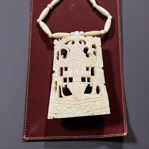 Bohém csont nyaklánc, elefánt csont ékszer, retro vintage ékszer, midcentury ékszer, nyaklánc, nyakék 70-es évekből, Ékszer, Ékszerszett, Ékszerkészítés, MESKA