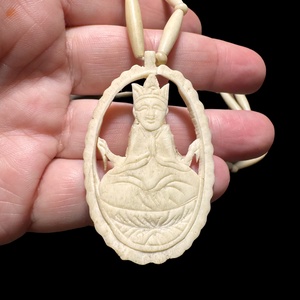 Bohém buddha csont nyaklánc, elefánt csont ékszer, retro ékszer, midcentury ékszer, nyaklánc, nyakék 70-es évekből, Ékszer, Ékszerszett, Ékszerkészítés, MESKA