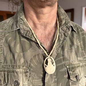 Bohém buddha csont nyaklánc, elefánt csont ékszer, retro ékszer, midcentury ékszer, nyaklánc, nyakék 70-es évekből - ékszer - ékszerszett - Meska.hu
