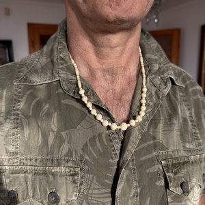 Bohém csont nyaklánc, elefánt csont ékszer, retro vintage ékszer, midcentury ékszer, nyaklánc, nyakék 70-es évekből - ékszer - ékszerszett - Meska.hu