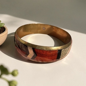 Színes hippi vintage réz karperec a 70-es évekből  eredeti retró bohém ékszer gyűjtőknek és egyedi stílus kedvelőknek - ékszer - karkötő - karperec - Meska.hu