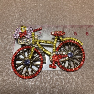 Kerékpár Vintage BROSS az 1980-as évekből, gyönyörű elegáns strasszos kitűző, pin szövetkabátra, blúzra,  blézerre - ékszer - kitűző és bross - Meska.hu