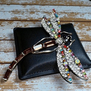 Szitakötő Vintage BROSS az 1980-as évekből, gyönyörű elegáns strasszos kitűző, pin szövetkabátra, blúzra,  blézerre - ékszer - kitűző és bross - Meska.hu