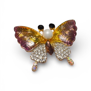 Pillangó Vintage BROSS az 1980-as évekből, gyönyörű elegáns strasszos kitűző, pin szövetkabátra, blúzra,  blézerre - Meska.hu