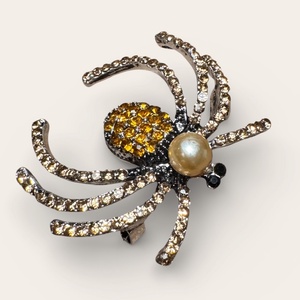 Pók Vintage BROSS az 1980-as évekből, gyönyörű elegáns strasszos kitűző, pin szövetkabátra, blúzra,  blézerre, Ékszer, Kitűző és Bross, Ékszerkészítés, MESKA