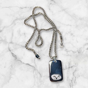 Férfi nyaklánc acélból stilizált sólyom medállal, acél lánc férfiaknak dögcédulával fényes acélból, nagyon férfias lánc! - ékszer - nyaklánc - statement nyaklánc - Meska.hu