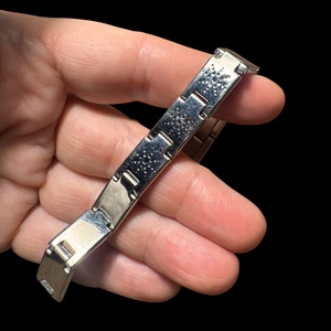 Férfi acél karkötő 21 cm acél karperec férfiaknak, nagyobb méretű retro acél férfi karkötő - Meska.hu