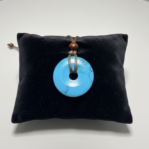 Férfi vagy UNISEX nyaklánc türkiz medállal, férfi türkiz köves nyakánc, uniszex nyakék - Meska.hu