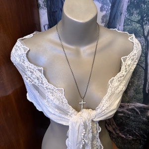 Retro kereszt medálos nyaklánc � vintage vallásos ékszer az 1970�80-as évekből - ékszer - nyaklánc - medálos nyaklánc - Meska.hu