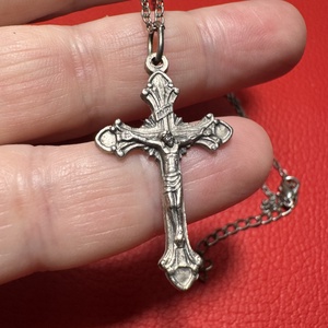 Retro kereszt medálos nyaklánc � vintage vallásos ékszer az 1970�80-as évekből, Ékszer, Nyaklánc, Medálos nyaklánc, Ékszerkészítés, MESKA