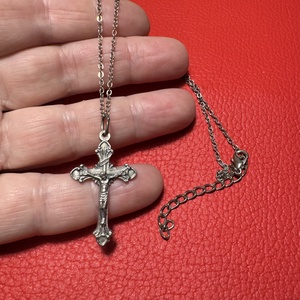 Retro kereszt medálos nyaklánc � vintage vallásos ékszer az 1970�80-as évekből - ékszer - nyaklánc - medálos nyaklánc - Meska.hu