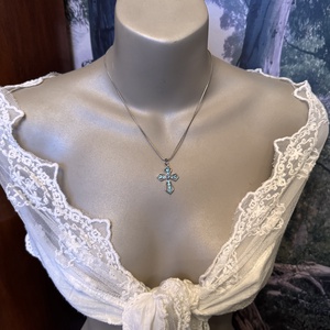 Retro kereszt medálos nyaklánc � vintage vallásos ékszer az 1970�80-as évekből - ékszer - nyaklánc - medálos nyaklánc - Meska.hu