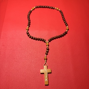 Fa rózsafüzér, Retro kereszt medálos nyaklánc � vintage vallásos ékszer az 1970�80-as évekből - ékszer - nyaklánc - medálos nyaklánc - Meska.hu