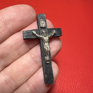 Fa kereszt, Retro kereszt� vintage vallásos tárgy az 1970�80-as évekből, Ékszer, Nyaklánc, Medálos nyaklánc, Ékszerkészítés, MESKA