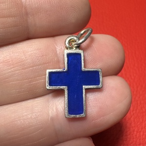 Retro kis tűzzománc kereszt nyakláncra � vintage vallásos ékszer az 1970�80-as évekből, Ékszer, Nyaklánc, Medálos nyaklánc, Ékszerkészítés, MESKA