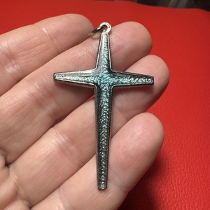 Retro nagyobb tűzzománc kereszt nyakláncra � vintage vallásos ékszer az 1970�80-as évekből, Ékszer, Nyaklánc, Medálos nyaklánc, Ékszerkészítés, MESKA