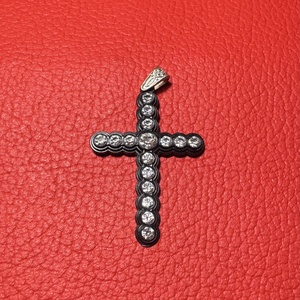 Retro fekete kereszt nyakláncra � vintage vallásos ékszer az 1970�80-as évekből, Ékszer, Nyaklánc, Medálos nyaklánc, Ékszerkészítés, MESKA