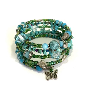 Türkiz köves rugalmas Karkötő memóriadróton Méret: M/L - erősebb hölgyeknek is ajánlom! Türkiz karperec - ékszer - karkötő - memóriadrótos karkötő - Meska.hu