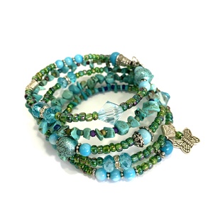 Türkiz köves rugalmas Karkötő memóriadróton Méret: M/L - erősebb hölgyeknek is ajánlom! Türkiz karperec - ékszer - karkötő - memóriadrótos karkötő - Meska.hu