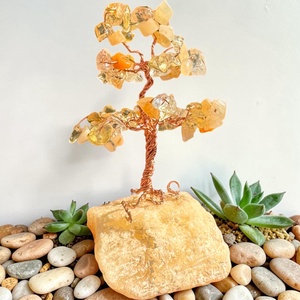 Kristály fa citrin ásványból, Bonsai kristály Ékszerfa szerencsefa, életfa, pénzhozó fa, kristályfa kövekből drágakő fa - Meska.hu