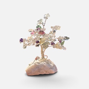 Ametiszt fluori kristály fa, kristály bonsai, ékszerfa, szerencsefa, életfa, pénzfa, kristályfa  - otthon & életmód - dekoráció - asztal és polc dekoráció - gyöngyfa, ásványfa - Meska.hu