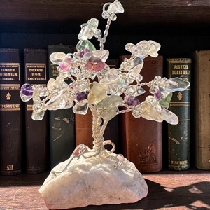 Ametiszt fluori kristály fa, kristály bonsai, ékszerfa, szerencsefa, életfa, pénzfa, kristályfa  - Meska.hu