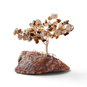Jáspis, hegyikristály, arany rutil kristály fa, kristály bonsai, ékszerfa, szerencsefa, életfa, pénzfa, kristályfa  - Meska.hu