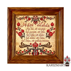 Falikép Házi áldás tulipános motívummal #4, Otthon & Életmód, Vallás, Házi áldás, Famegmunkálás, Kerámia, MESKA