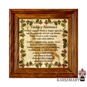 Falikép Vadász himnusz tölgyfaleveles szarvasos motívummal #25, Otthon & Lakás, Dekoráció, Képkeret, Kép & Falikép, Famegmunkálás, MESKA