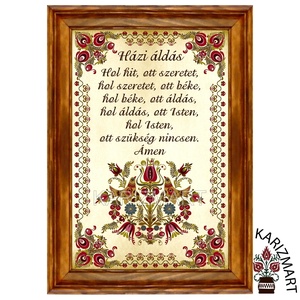 Falikép Házi Áldás madaras motívummal #KK05-1H - Meska.hu
