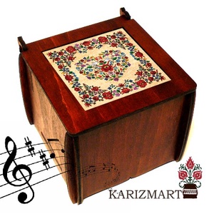  Zenélő doboz Zenedoboz kalocsai szíves motívummal #4, Otthon & Lakás, Dekoráció, Asztal és polc dekoráció, Zenedoboz, Famegmunkálás, Meska