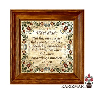 Falikép Házi Áldás Jász motívummal #KK02-15H, Otthon & Életmód, Vallás, Házi áldás, Famegmunkálás, Kerámia, MESKA