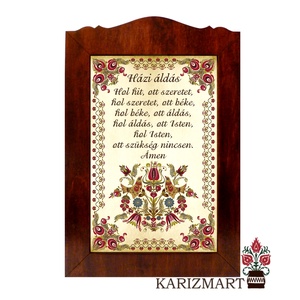 Táblakép Házi Áldás madaras motívummal #TK01-1H, Otthon & Életmód, Vallás, Házi áldás, Famegmunkálás, MESKA