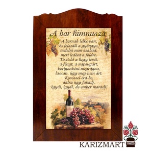 Táblakép A bor himnusza #TK01-13, Otthon & Életmód, Vallás, Házi áldás, Famegmunkálás, MESKA