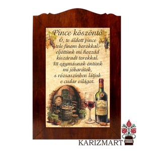 Táblakép Pince köszöntő #18, Otthon & Életmód, Vallás, Házi áldás, Famegmunkálás, MESKA