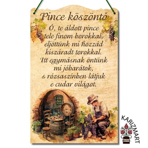 Pince köszöntő táblakép #PK01 - Meska.hu